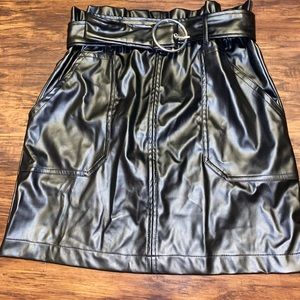Fashion Nova black leather skirt